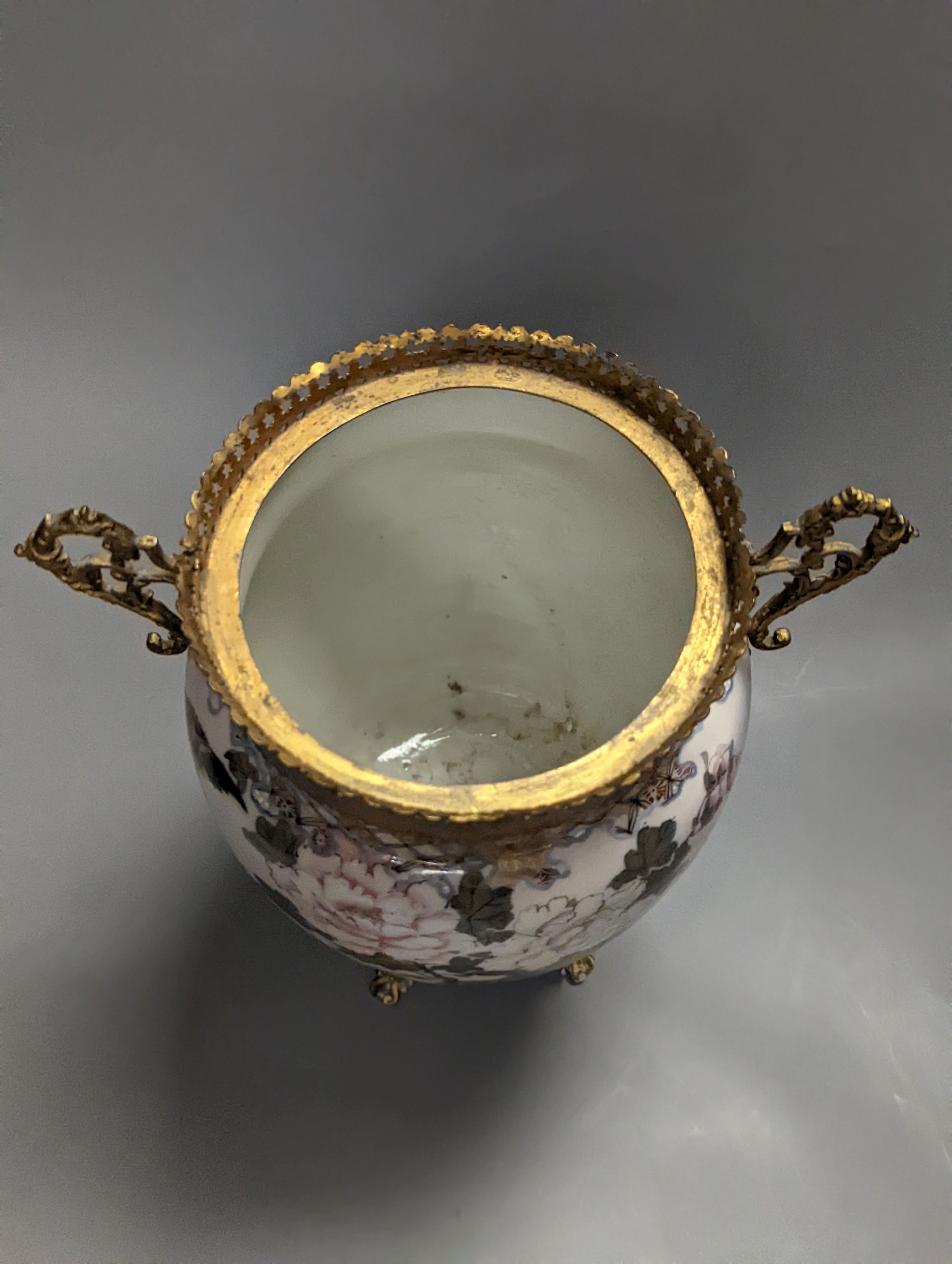 A Japanese porcelain ormolu mounted vase 27cm